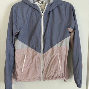Garage- Two-Tone Hooded Windbreaker Jacket